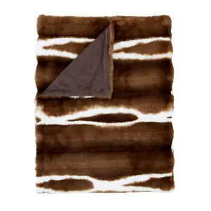 Catherine Lansfield Flint Cosy Faux Fur 130x170 cm Blanket Throw Chocolate