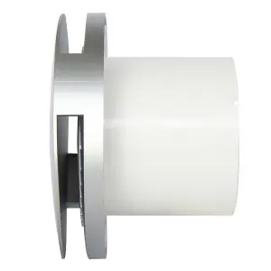 Silent Round Bathroom Extractor Fan 100mm / 4" with Timer