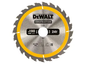 Dewalt DT1944-QZ Portable Construction Circular Saw Blade 190 x 30mm x 24T