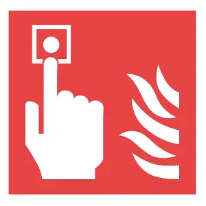 Fire alarm symbol PVC Safety sign, (H)100mm (W)100mm