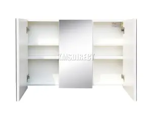 WestWood Wall Mount Mirror Bathroom Cabinet Unit Storage Cupboard White BC02