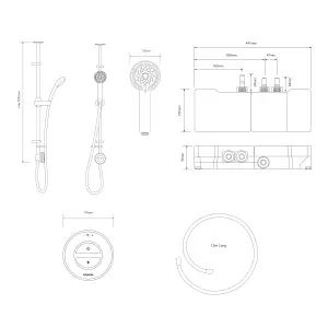 Aqualisa Smart Link Exposed valve Gravity-pumped Ceiling fed Smart Digital 4-spray pattern Shower with Adjustable shower head