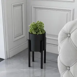 Black Simple Style Retractable Cross Metal Plant Stand Flower Pot Holder for Indoor Outdoor