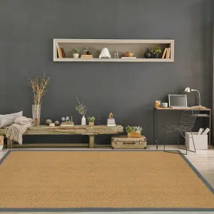 Brown, grey Herringbone weave Medium Rug, (L)150cm x (W)100cm