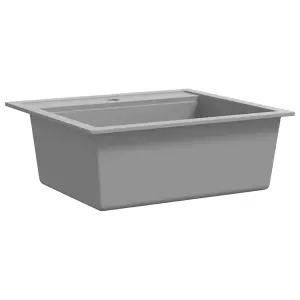 Berkfield Granite Kitchen Sink Single Basin Grey