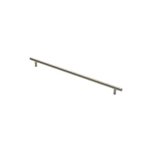 Round T Bar Cabinet Pull Handle 444 x 12mm 384mm Fixing Centres Satin Nickel