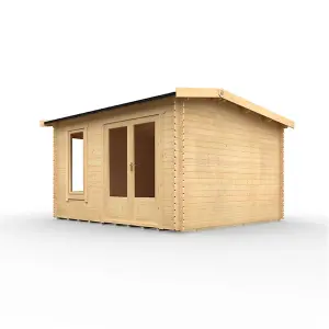 14ft x 12ft (4150mm x 3550mm) Horsforth "The Snowdon" 28mm Log Cabin With 2 Opening Windows