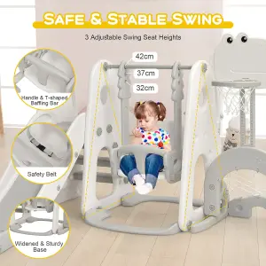 Costway Toddler Slide and Swing Set Indoor Kids Climber Basketball Football Golf Playset