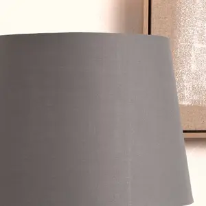 40cm Grey Tapered Poly Cotton Lampshade for Table Lamps and Floor Lamps