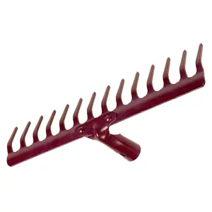 Steel Garden Rake for Hay, Leaves, Lawn, 39 cm / 15 in with 14 Tins, Ideal Gardening Tool (No Handle)