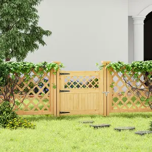 Garden Gate Outdoor Door Wooden Fence Gate with Latch H 90 cm