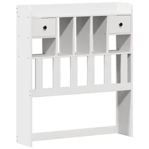 Berkfield Bookcase Bed without Mattress White 75x190 cm Small Single Solid Wood Pine