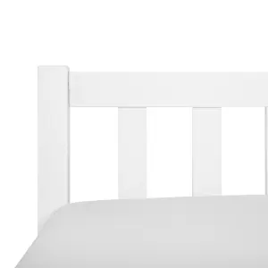 Wooden EU Single Size Bed White FLORAC