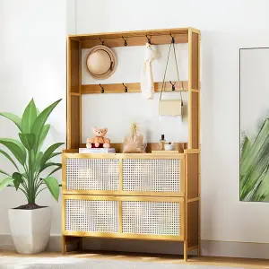 Wooden Entryway Shoe Storage Cabinet