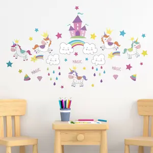 Walplus Unicorn World Kids Sticker PVC Pink