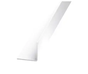 CQFD White Polyvinyl chloride (PVC) Equal L-shaped Angle profile, (L)2.5m (W)40mm (D)40mm (T)1.4mm