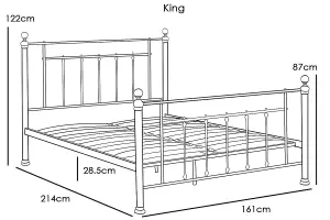 Harpenden Brushed Gold King Size Metal Bed Frame 5ft