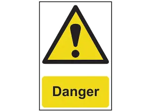 Durable PVC Danger Sign - 200 x 300mm Safety Warning