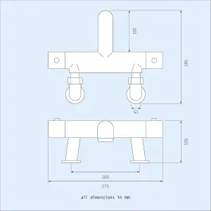 Nes Home Modern Thermostatic Bath Shower Mixer TAP Deck Pillar Chrome Taps Set