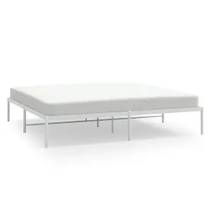 Berkfield Metal Bed Frame White 183x213 cm