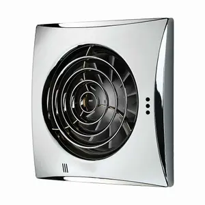 Haku Chrome Wall Mounted Bathroom Ventilation Extractor Fan with Timer