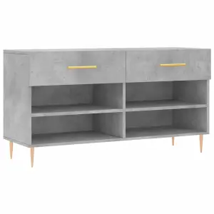 Berkfield Shoe Bench Concrete Grey 102x35x55 cm Engineered Wood