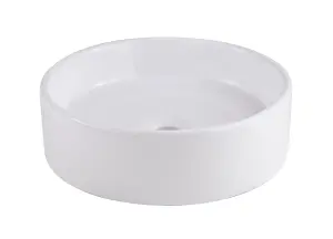 GoodHome Scalea Gloss White Round Counter top Basin (W)35cm