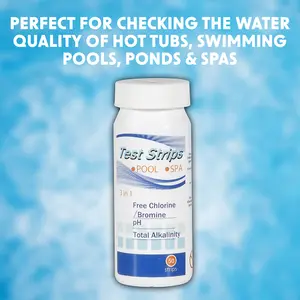 3-in-1 Test Strips for Swimming Pool and Hot Tub Water Quality