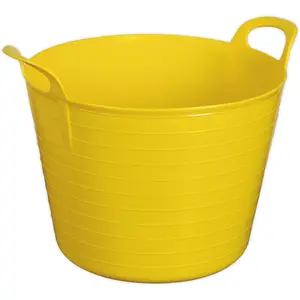 40 Litre Heavy Duty Flexi Tub with Strong Handles for Home and Industrial Use - Yellow