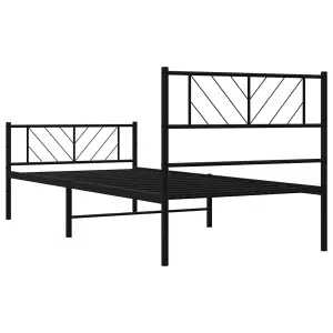 Berkfield Metal Bed Frame with Headboard and Footboard Black 100x200 cm