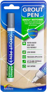 Grout Pen - Designed for restoring tile grout in bathrooms & kitchens (GREY)