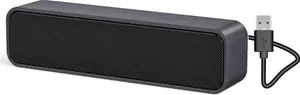 ADELGO Mini Portable Soundbar, USB Powered Computer Speaker Laptop Speaker For Desktop, PC, Checkout Counter - Plug And Play (Grey)