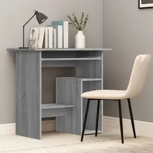 Berkfield Desk Grey Sonoma 80x45x74 cm Engineered Wood