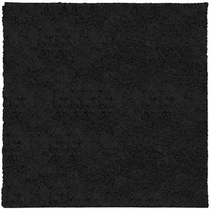 Shaggy Rug PAMPLONA High Pile Modern Black 120x120 cm