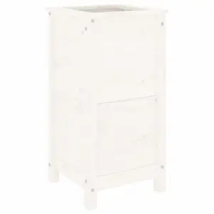 Berkfield Garden Planter White 40x40x78 cm Solid Wood Pine