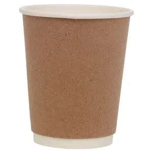 URBNLIVING 237ml 300Pcs Double Wall Disposable Takeaway Hot Coffee Drinks Cups with Sip Through Lids