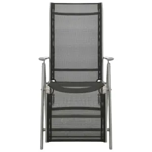 Berkfield Reclining Garden Chair Textilene and Aluminium Silver