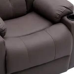 Afton Electric Fabric Auto Recliner Armchair Gaming USB Lounge Sofa Chair Brown