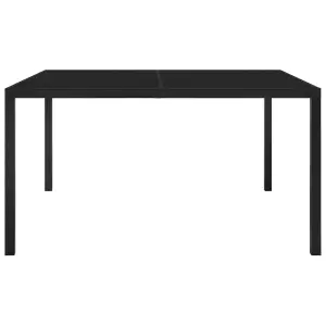 Berkfield Garden Table 130x130x72 cm Black Steel and Glass