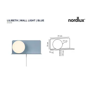 Nordlux Lilibeth Indoor Shelf Wall Light in Blue (Height) 16cm