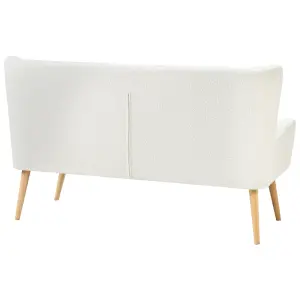 2 Seater Boucle Kitchen Sofa White SKIBBY