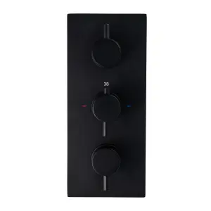 ENKI Venice Black Round 2-Outlet Solid Brass Thermostatic Triple Shower Valve TSV025