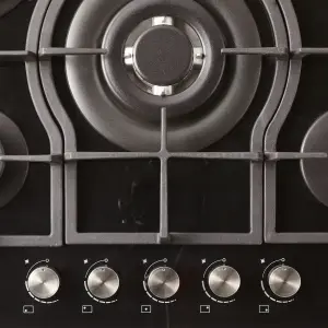 Cooke & Lewis CLGOGUIT5 75cm Gas Hob - Black