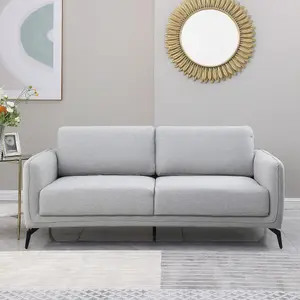 Oslo Modern Scandi Style Fabric Living Room 3 Seater Sofa (Light Grey)