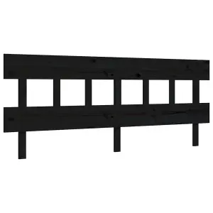 Berkfield Bed Frame with Headboard Black 200x200 cm Solid Wood