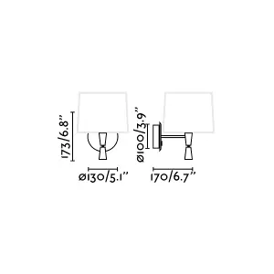 Luminosa Mambo/Conga/Samba Reading Light Wall Light White, E27, 3000K