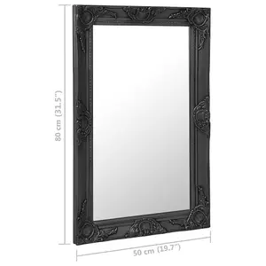 Berkfield Wall Mirror Baroque Style 50x80 cm Black