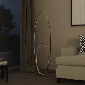 GoodHome Pegmati Silver effect LED Floor lamp