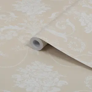 Laura Ashley Josette Linen Damask Smooth Wallpaper Sample