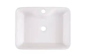 GoodHome Morfa Gloss White Rectangular Counter top Basin (W)48.5cm